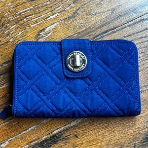 Vera Bradley RFID Shore Enough Turnlock Wallet Quilted Signature Cotton Twill